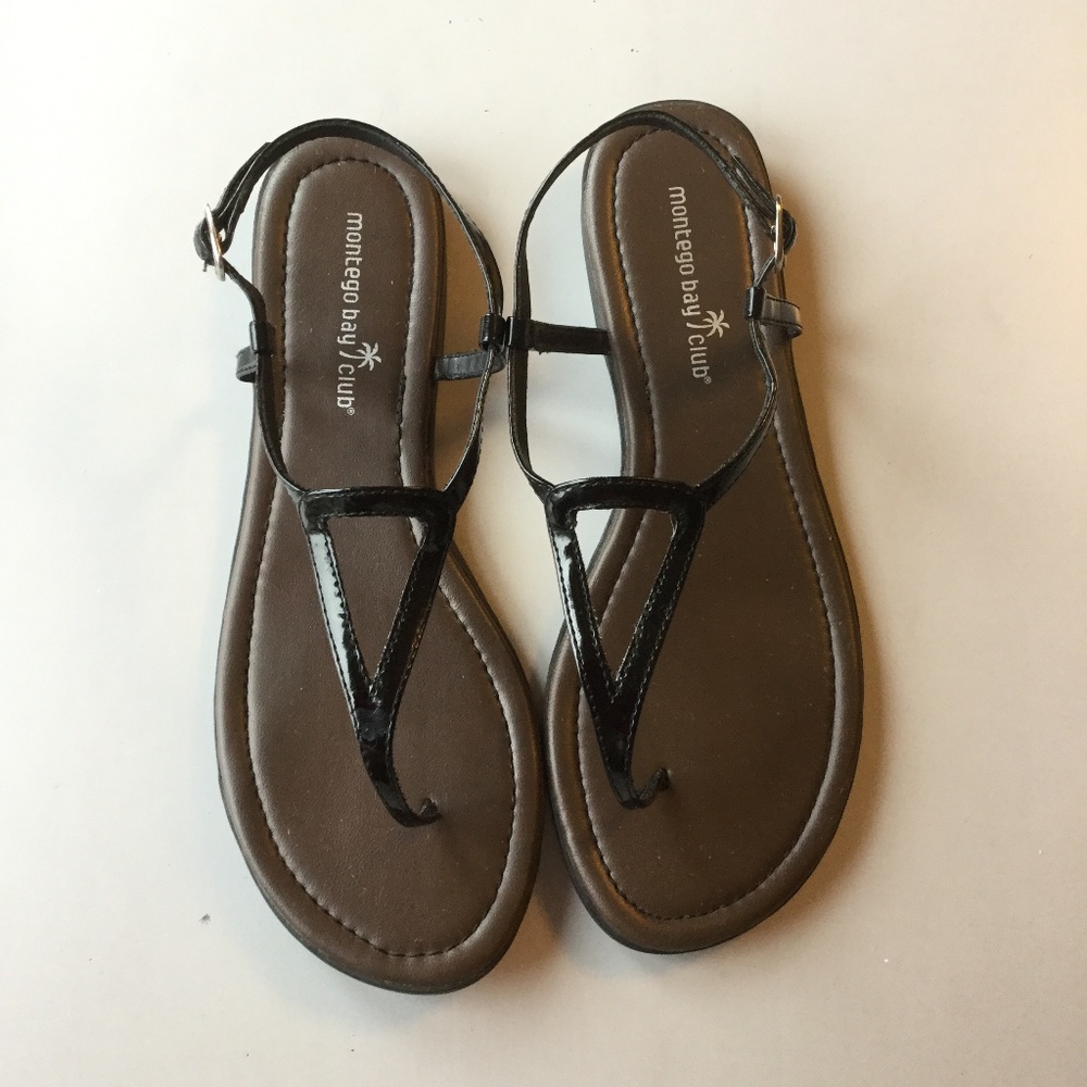 Black Triangular Sandals